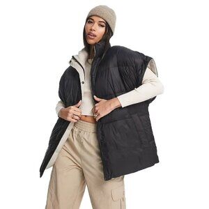 NWT UGG Sydnee Reversible Puffer Vest Size XL Black Tan Water Resistant Unisex